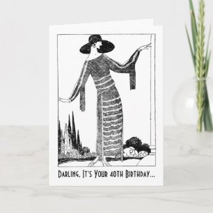 Retro 1920s Elegant Lady Card
