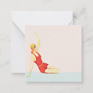 Retro 1930s 1920s Summer Beach Girl  Card
