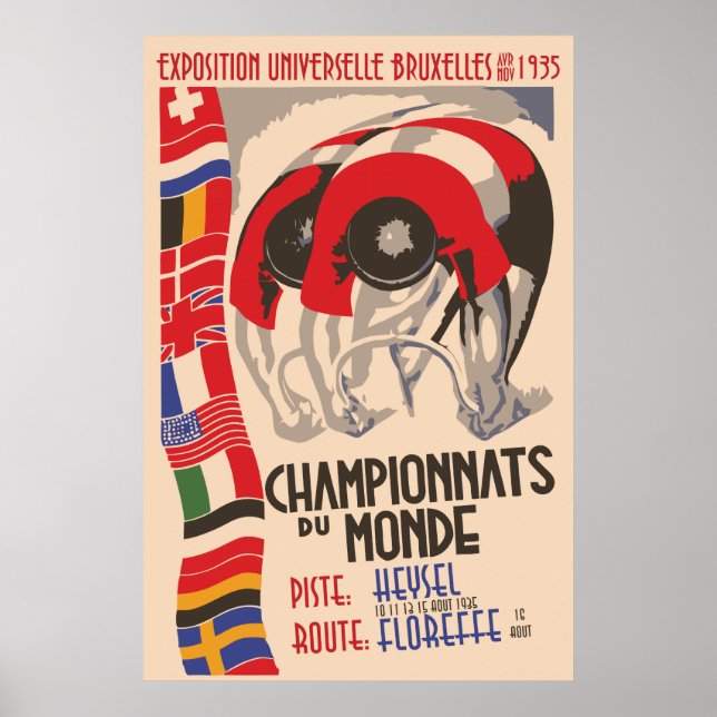 Retro 1930s art deco design cycling poster (Front)