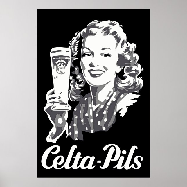 Retro 1940s-1950s style Belgian beer logo ad Poster (Front)
