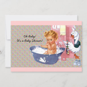 Retro 1940s Baby Shower Invitation