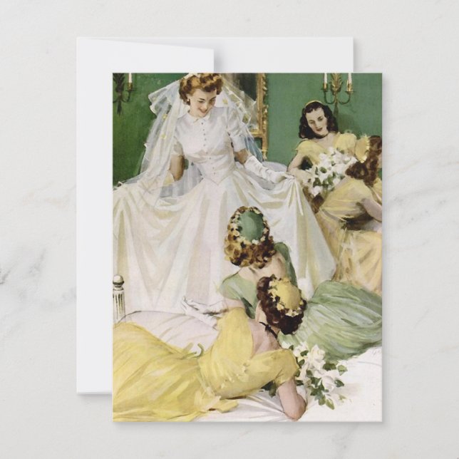 Retro 1940s Bridal Shower Invitation (Front)