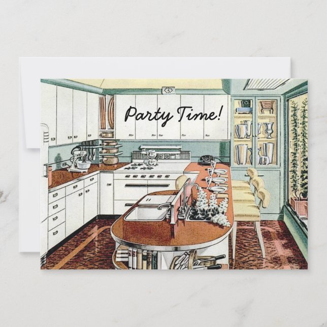 Retro 1940s Dinner Party Invitation (Front)