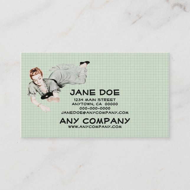 Retro 1940s Woman Looking in a Mirror Business Card (Front)