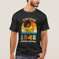 Retro 1945 77th Birthday Strong African American B