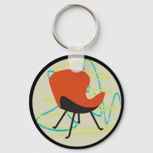 Retro 1950 Red Chair Keychain
