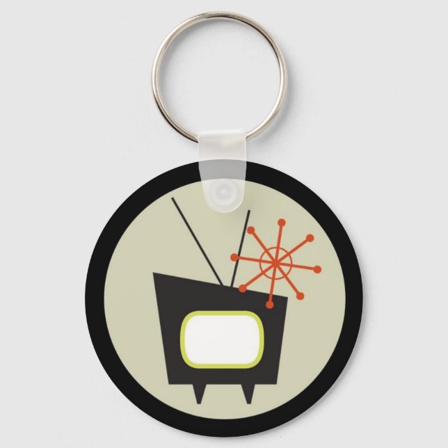 Retro 1950 TV Set Keychain (Front)