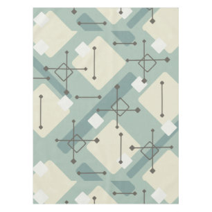 Retro 1950s Art Diamonds Sage Green Tablecloth