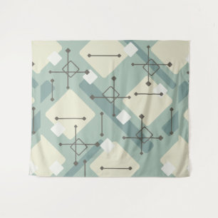 Retro 1950s Art Diamonds Sage Green Tapestry