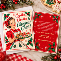 Retro 1950s Christmas Cookies & Candies Invitation