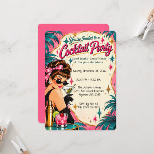 Retro 1950s Cocktail Party Vintage Martini Invitation