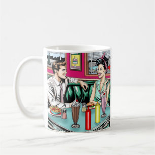 Retro 1950's Couple at Diner Coffee Mug