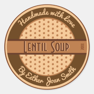Retro 1950s Custom Text Food Label with Polka Dots