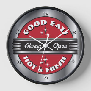 Retro 1950s Diner Wall Clock