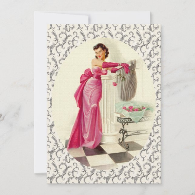 Retro 1950s Dinner Party Invitation (Front)