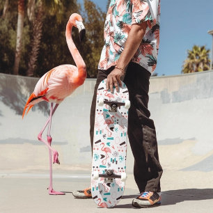 Retro 1950's Flamingo Skateboard