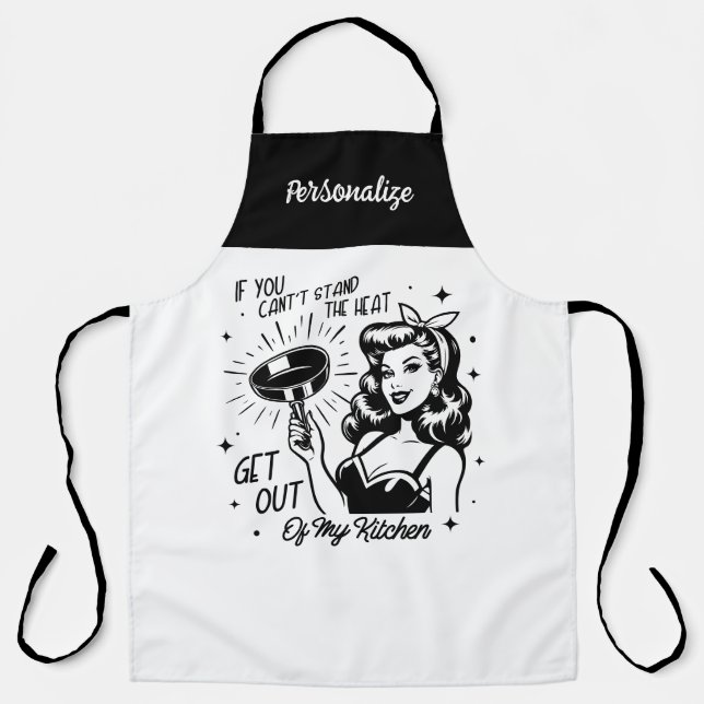 Retro 1950s Glam Girl Funny Sarcastic Quote Apron (Front)