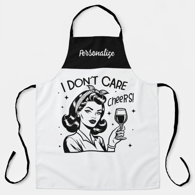 Retro 1950s Glam Girl Funny Sarcastic Quote Apron (Front)