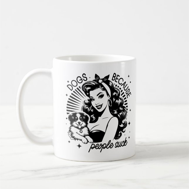 Retro 1950s Glam Girl Funny Sarcastic Quote Coffee Mug (Left)