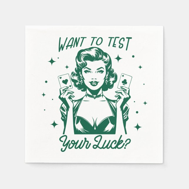 Retro 1950s Glam Girl Funny Sarcastic Quote Napkin (Front)