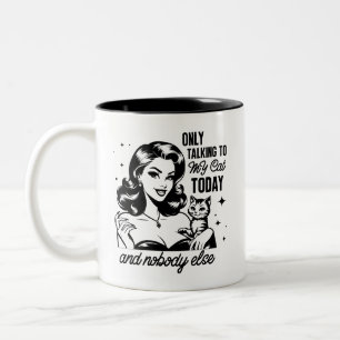 Retro 1950s Glam Girl Funny Sarcastic Quote Two-Tone Coffee Mug
