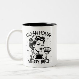 Retro 1950s Glam Girl Funny Sarcastic Quote Two-Tone Coffee Mug