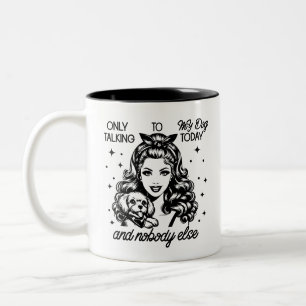 Retro 1950s Glam Girl Funny Sarcastic Quote Two-Tone Coffee Mug