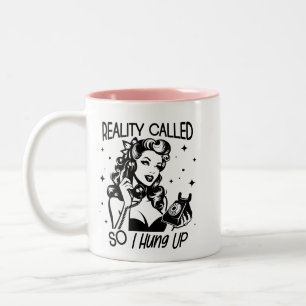 Retro 1950s Glam Girl Funny Sarcastic Quote Two-Tone Coffee Mug