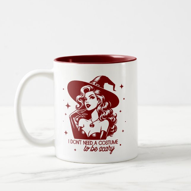 Retro 1950s Glam Girl Funny Sarcastic Quote Two-Tone Coffee Mug (Left)