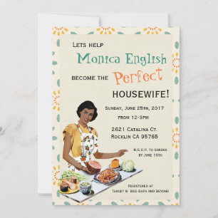 Retro 1950's Housewife Bridal Shower Invitation