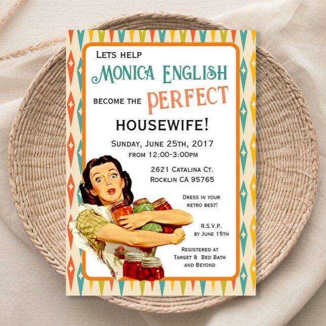 Retro 1950's Housewife Bridal Shower Invitation (Creator Uploaded)