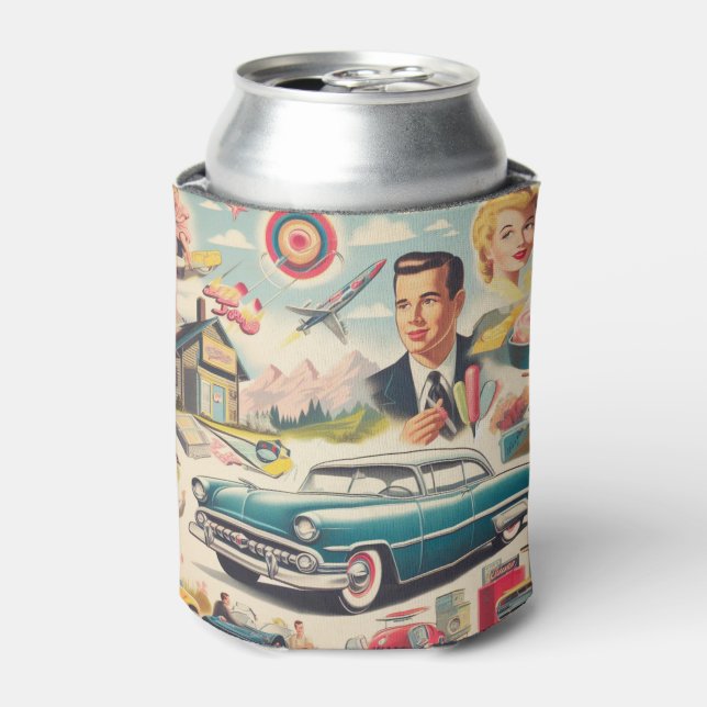 Retro 1950s Kitsch Illustration Can Cooler (Can Front)
