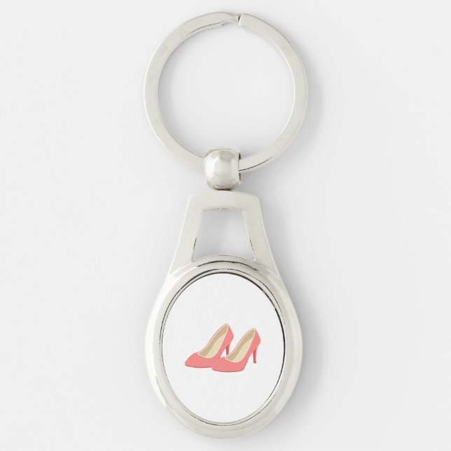 Retro 1950s Pink High Heel Pumps Key Ring (Front)
