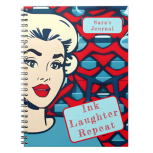 Retro 1950s Pop Art Personalized Funny Colorful Notebook
