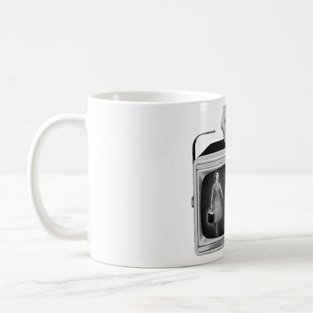 Retro 1950s Portable TV Mid-Century Coffee Mug (Left)