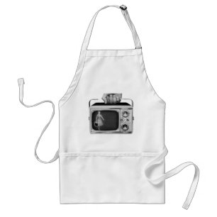 Retro 1950s Portable TV Mid-Century Standard Apron