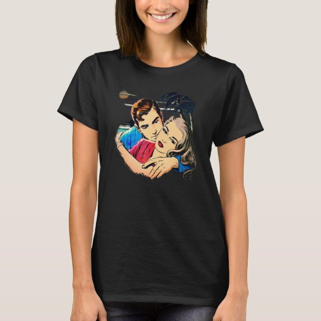 Retro 1950s True Romance Novel Cover Rockabilly Cl T-Shirt (Front)