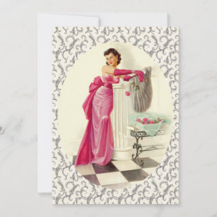 Retro 1950s Valentines Day Dinner Invitation