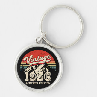 Retro 1956 Birthday Gift Vintage 70th Bday Key Ring