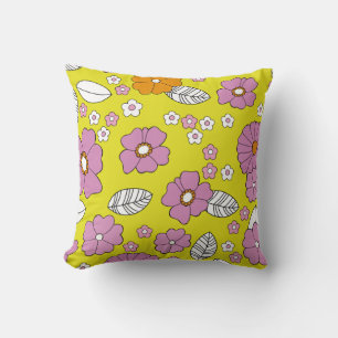 Retro 1960 Flowers Cushion