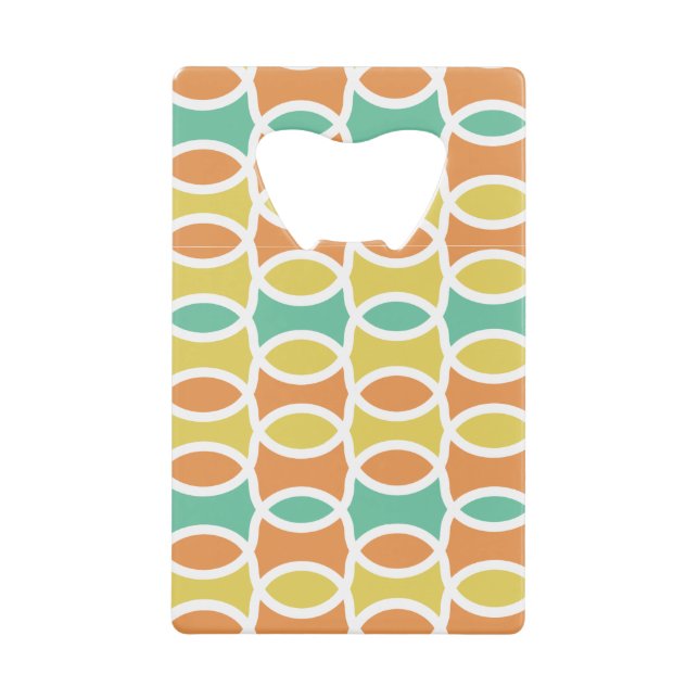 Retro 1960s Circles Ovals Orange Teal Gold (Front)
