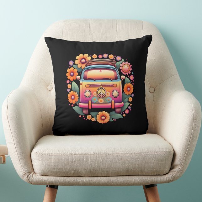 Retro 1960s Flower Bus Cushion (Creator Uploaded)