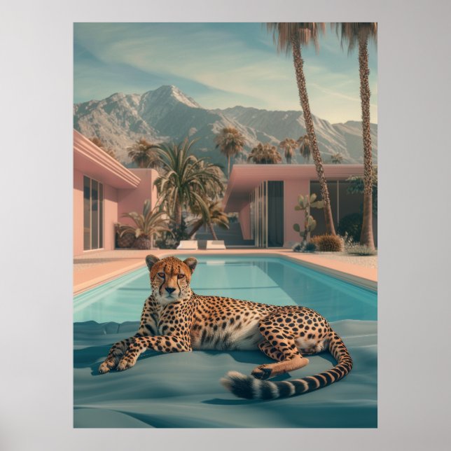 Retro 1960s Palm Design Poster by Paul Fuentes (Front)