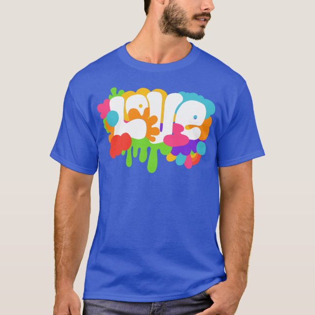 Retro 1960s style Love Graffiti T-Shirt (Front)