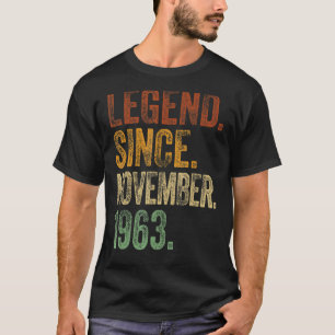 Retro 1963 Birthday November Born Legend Since 19 T-Shirt