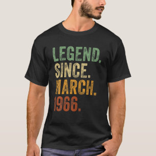 Retro 1966 Birthday March Born Legend Since 1966 T-Shirt