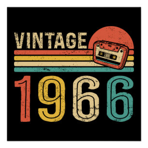 Retro 1966 Birthday Music Cassette Tape 60th Bday Poster