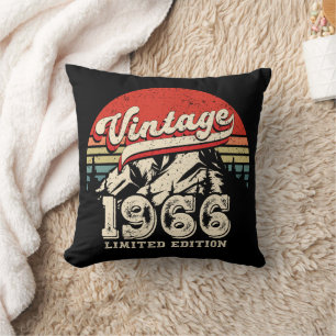 Retro 1966 Birthday Vintage Outdoorsy 60th Bday Cushion