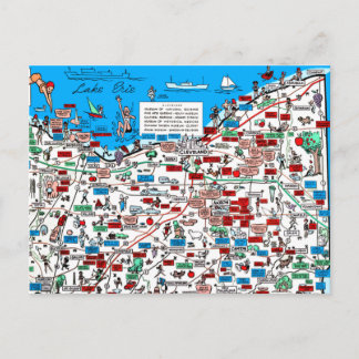 Retro 1966 Cleveland, Ohio map postcard