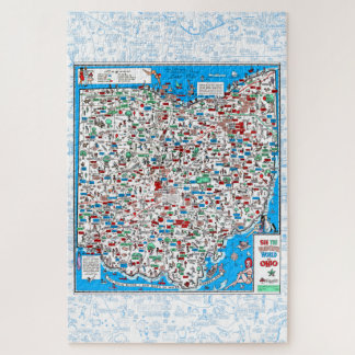 Retro 1966 Ohio map jigsaw puzzle